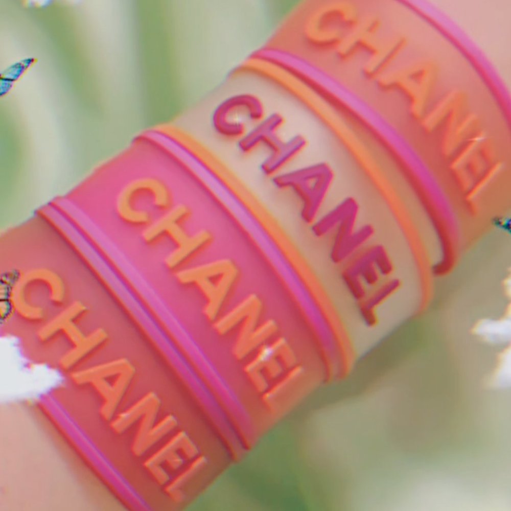 Authentic CHANEL Rubber Logo Bracelet